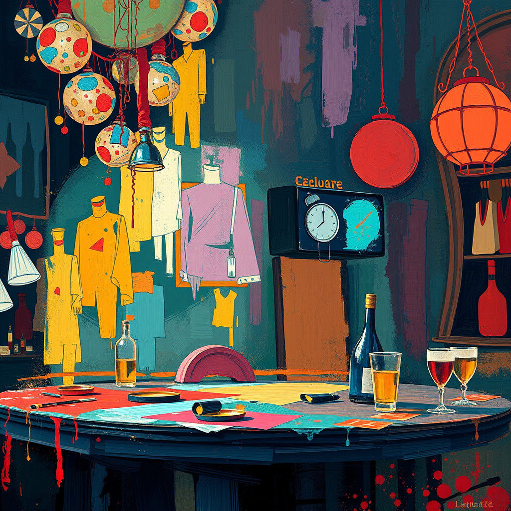 Abstract Expressionist Cabaret in Unreal Colors