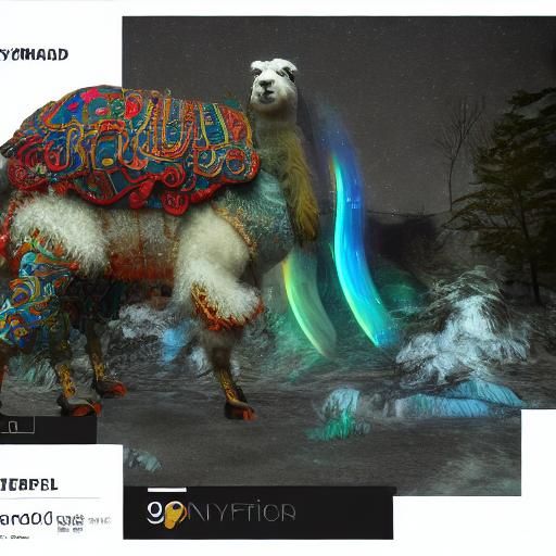 Hyperrealistic Crystal Llama with Bioluminescent Sparkles