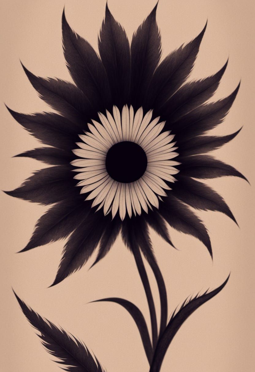 Delicate Art Deco Flower in Desolate Landscape