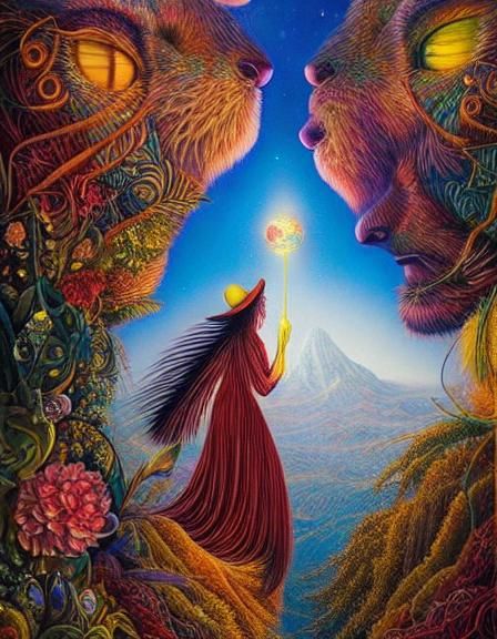 Soul-Wizard Woman in Space Collage Art