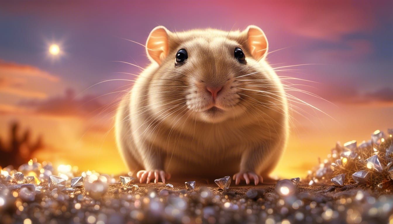 Gerbil on Diamond: Extreme Close-Up Photograph