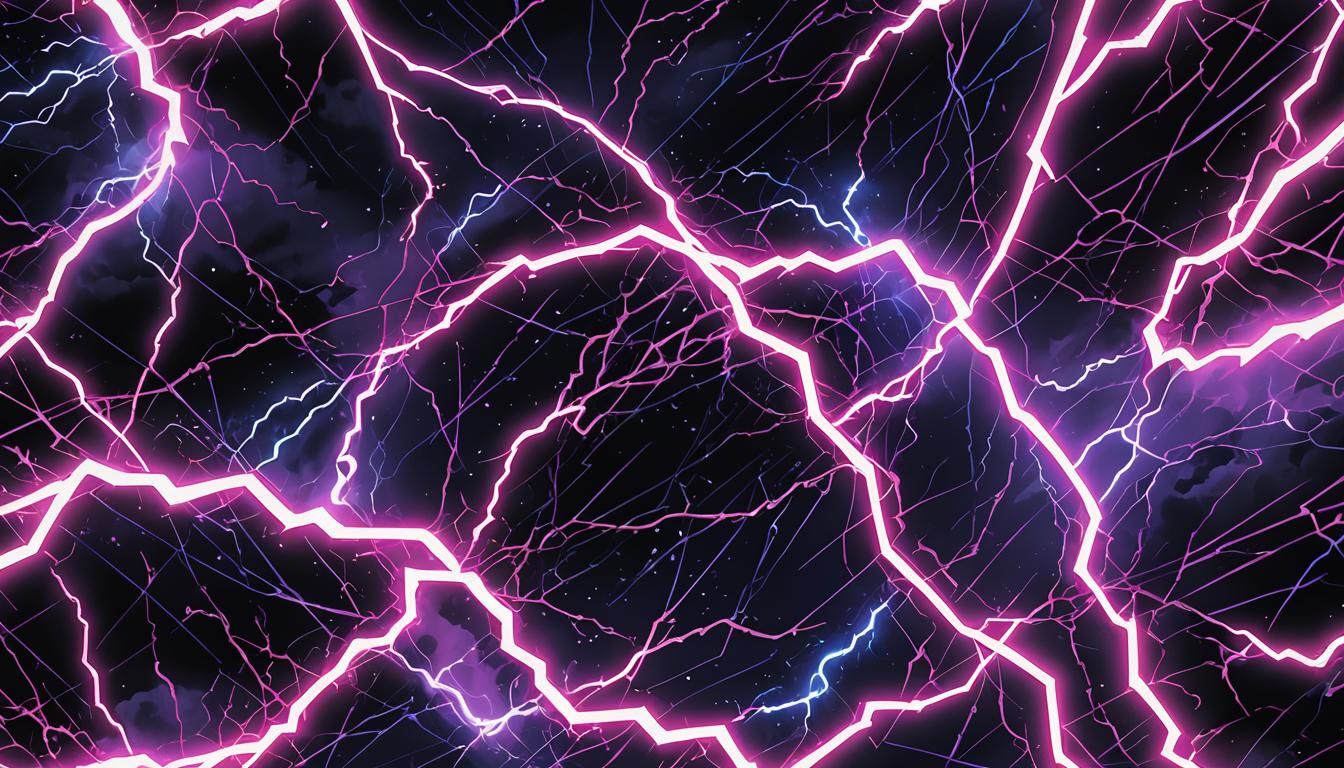 Cosmic Surrealism: Neon Lightning Storm Abstraction