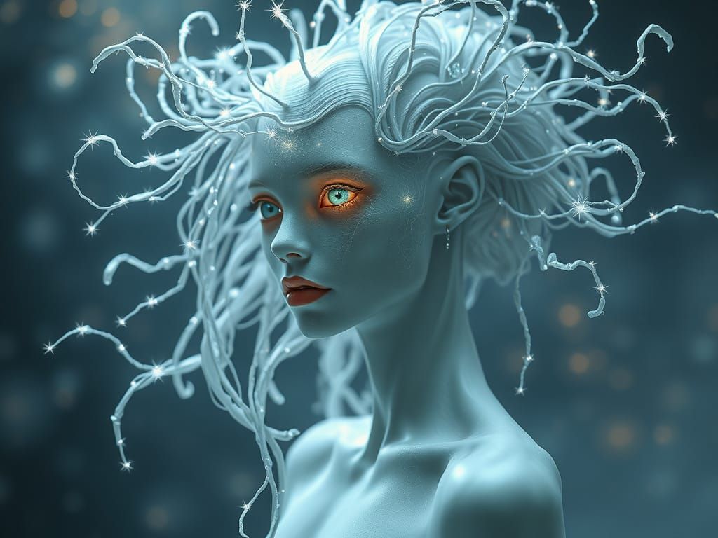 Ethereal Alien Goddess Illuminated by Celestial Beauty