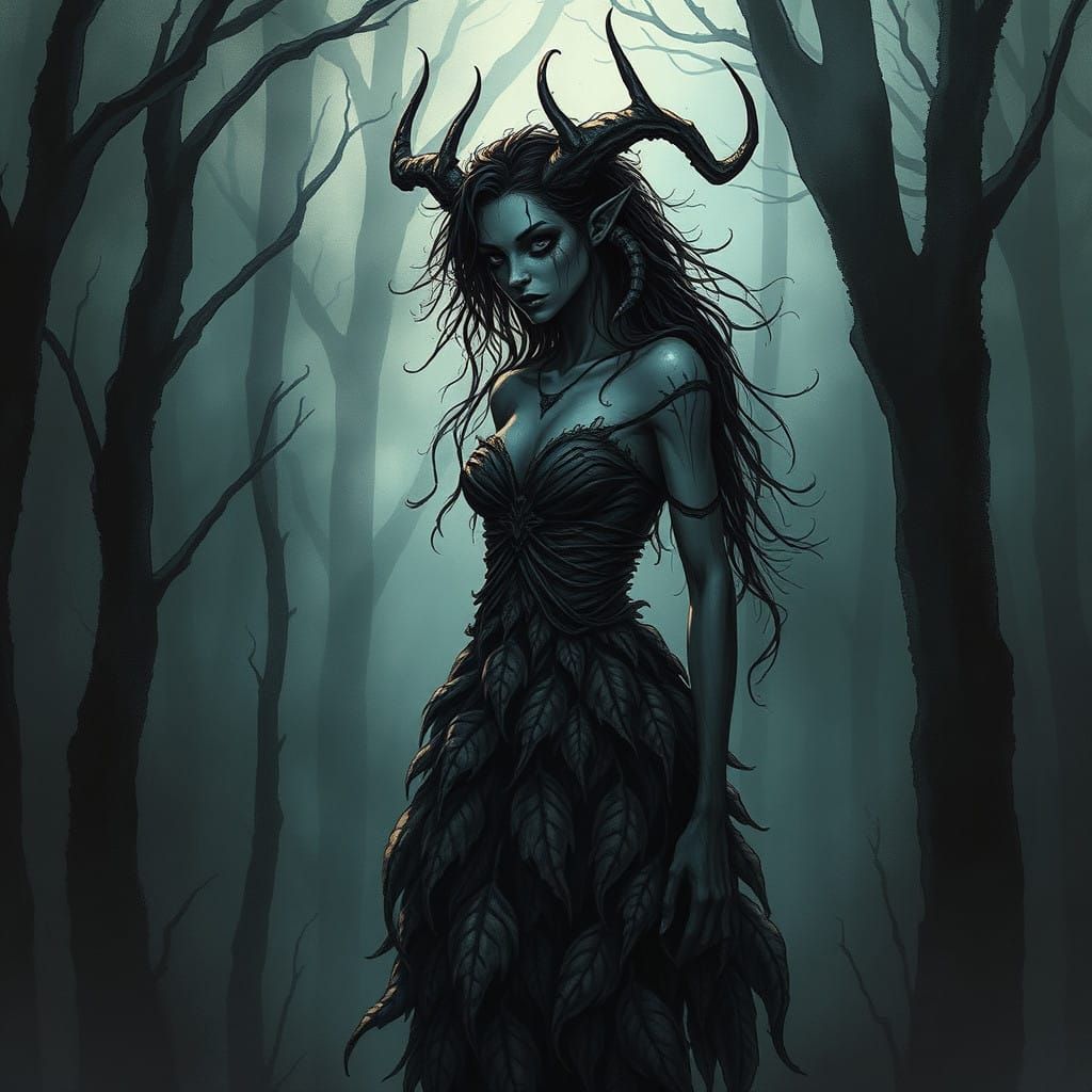 The Queen of Rot in Dark Fantasy Forest