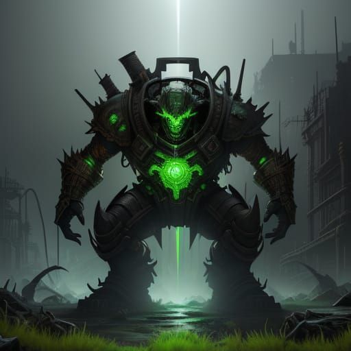 Hyperrealistic Necroshamble Concept Art with Glowing Energy