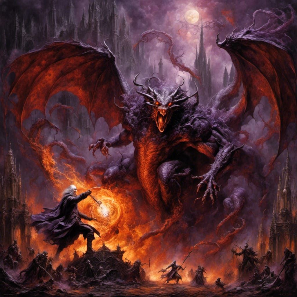 Gandalf vs. Balrog: Gothic Victorian Fire Fight