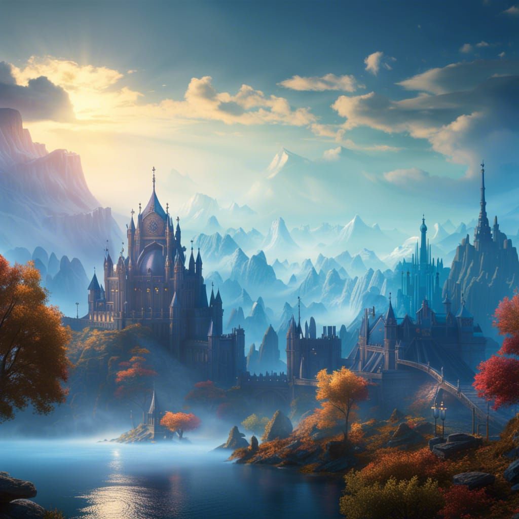 Fantastical Heaven Concept Art in Detailed Painting