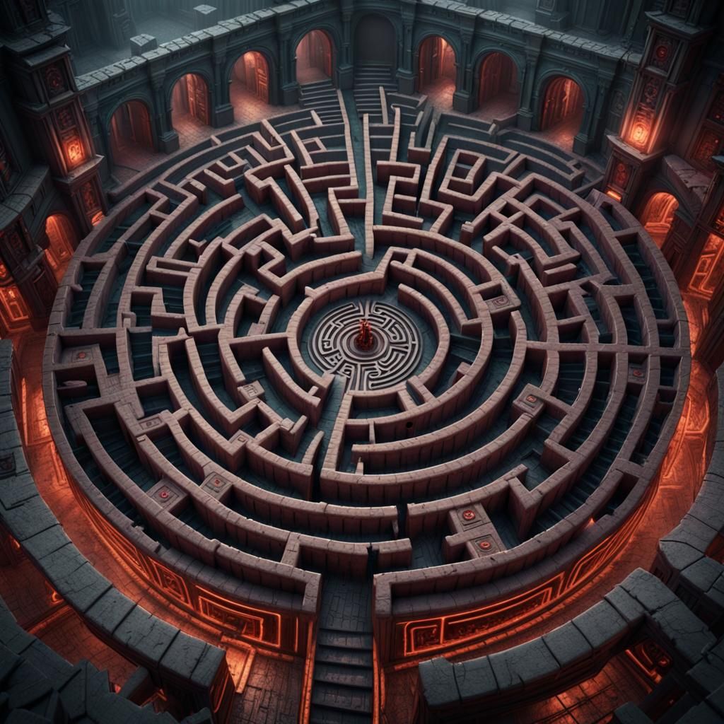 Demonic Labyrinth Maze in Detailed Matte Painting