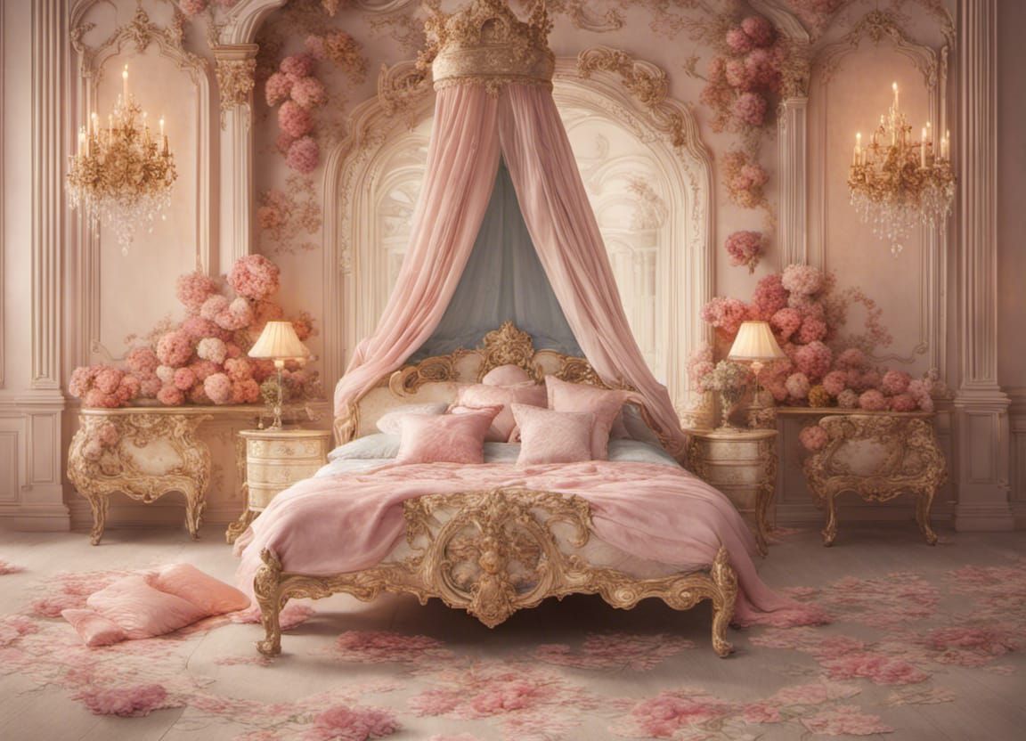Bedroom for a Rococo lady.