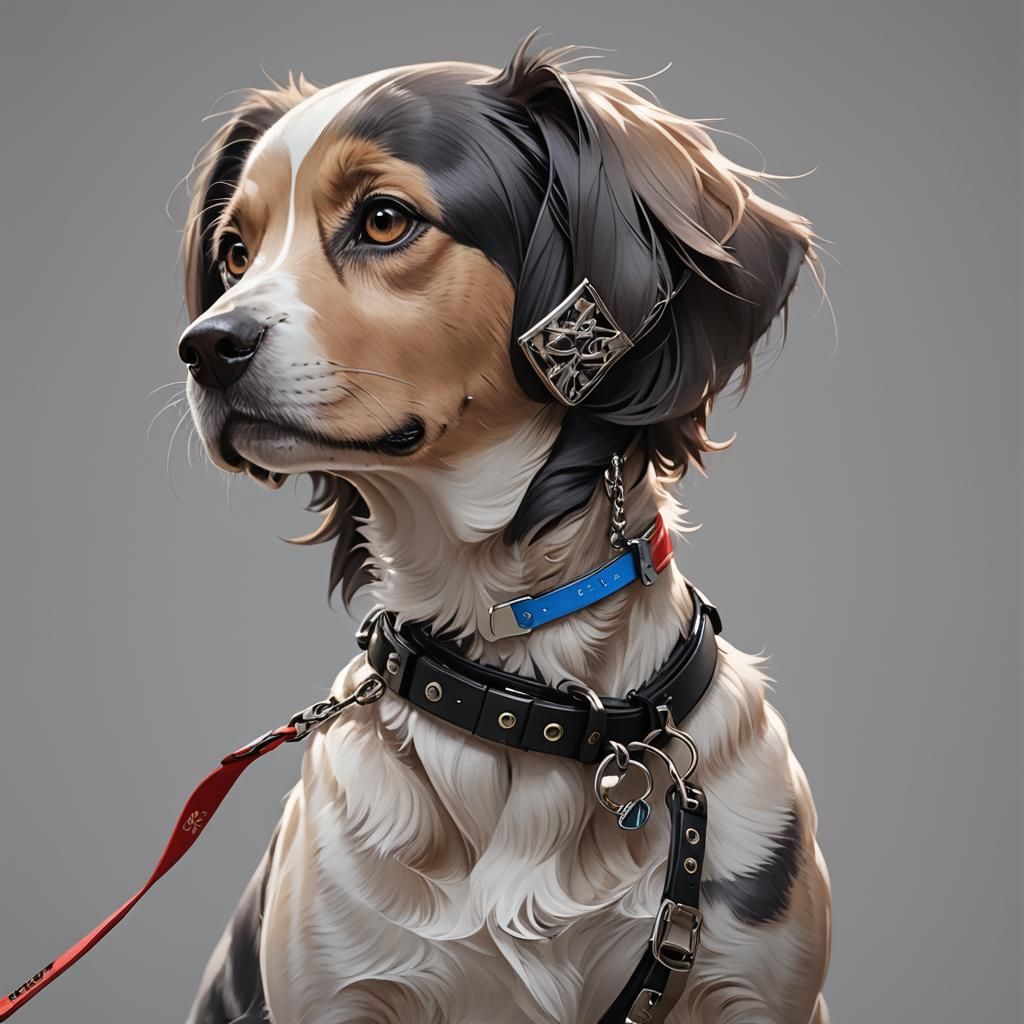 Woman with Dog Collar: 3D Anime Art