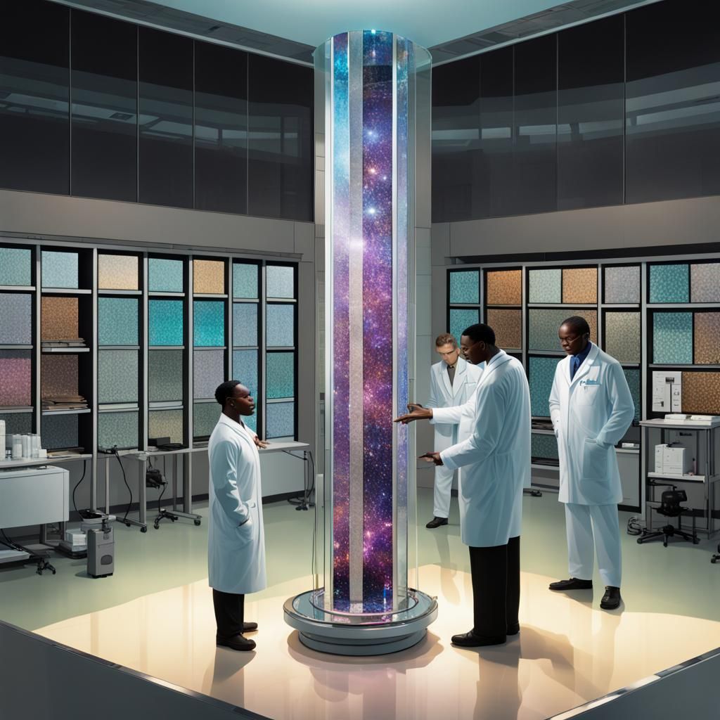 High Tech Lab with Shimmering Diamond Core