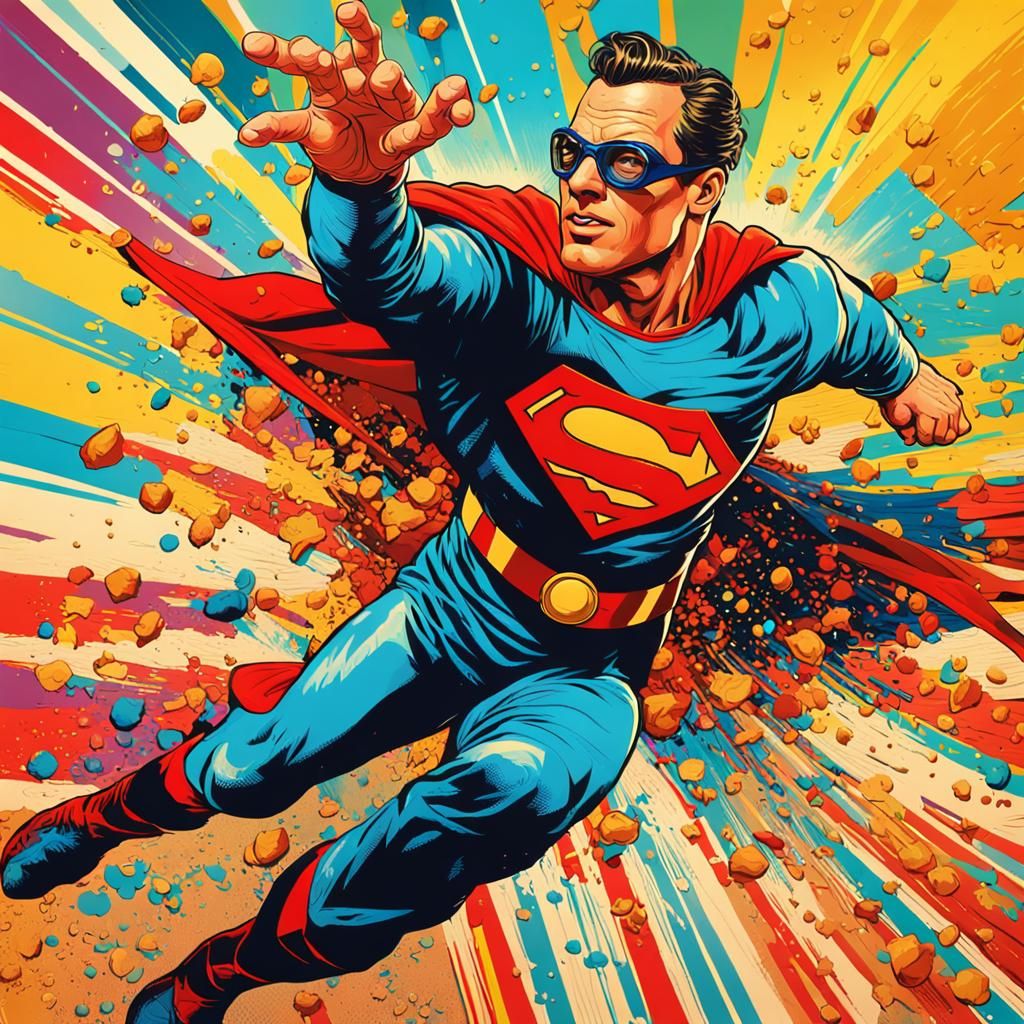 Hyperrealistic Superhero Portrait in Pop Art Style
