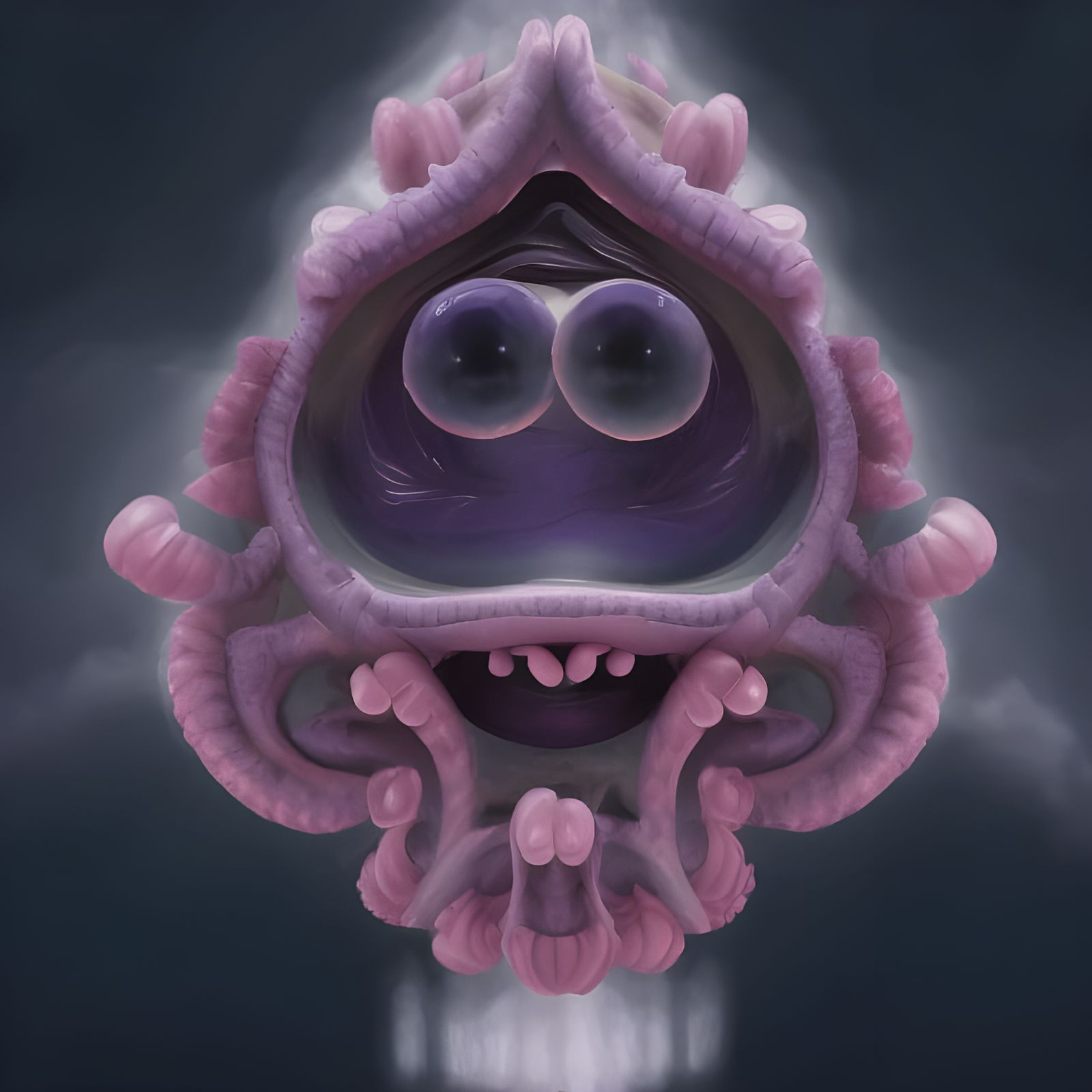 Symmetrical Fantasy Creature in a Magical Landscape