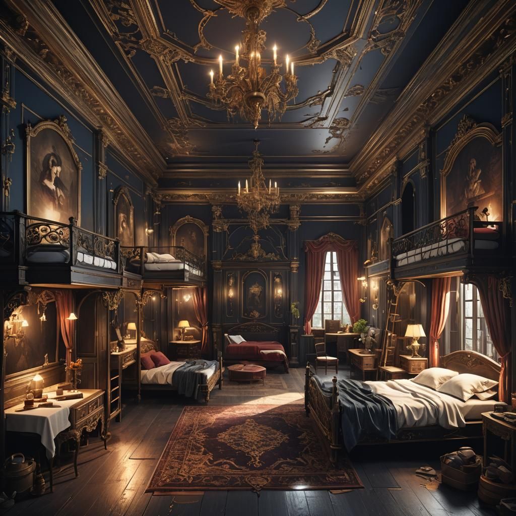 Luxurious Classical Dormitory in Detailed Matte Painting