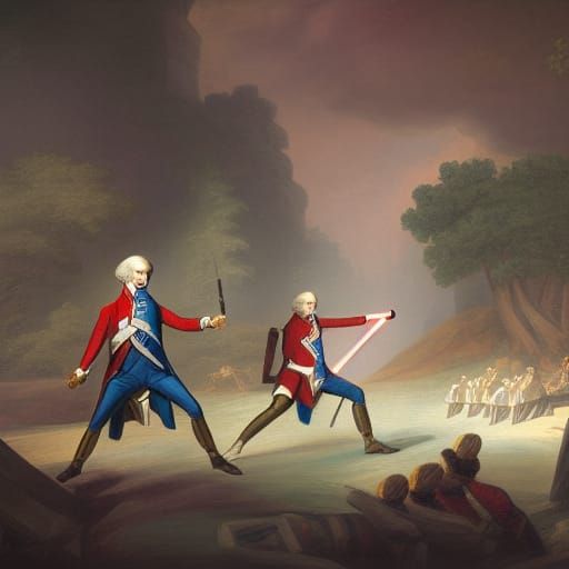 Thomas Jefferson vs George Washington Lightsaber Duel