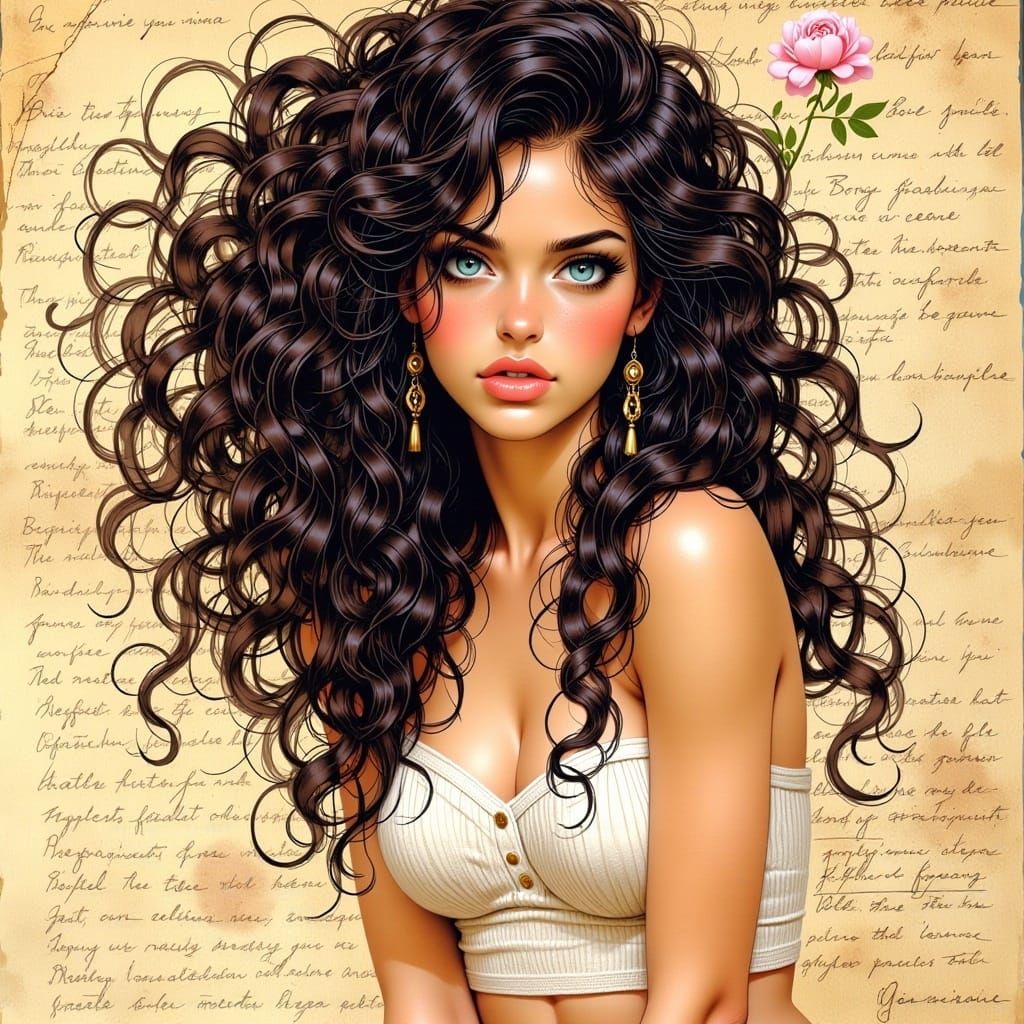 Boris Vallejo Style 80s Big Hair Portrait
