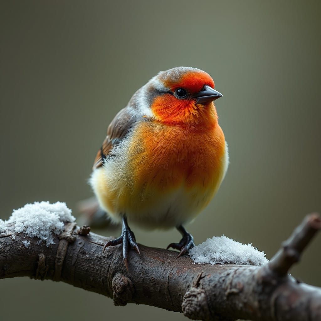 Surreal Winter Landscape in Photorealistic Style with Golden...