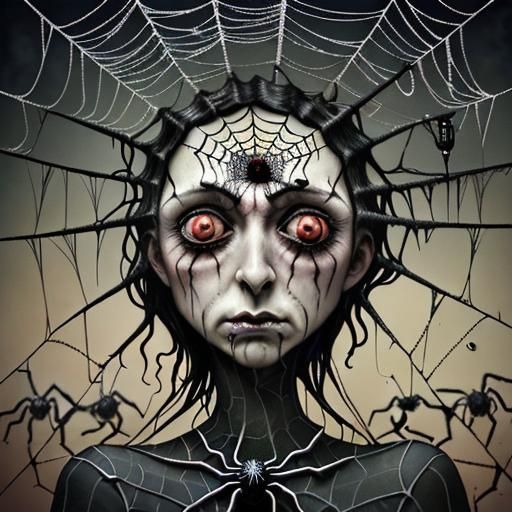 Pagan with Spiderweb Eyes: A Surreal Portrait