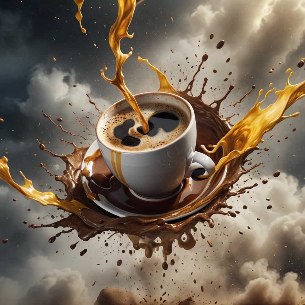 Coffee Cup Salto in Detailed Photorealistic Style