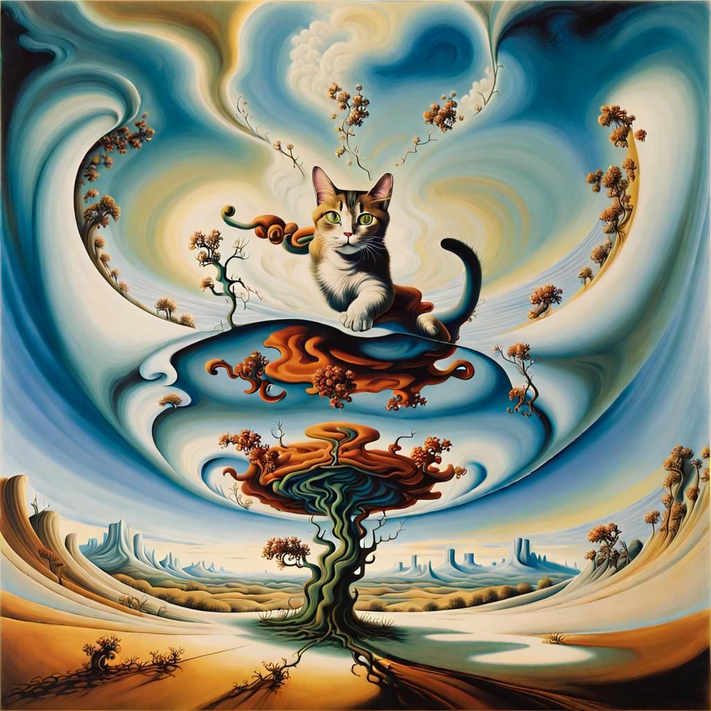 Surreal Landscape with Elastic Flora, Salvador Dali Style