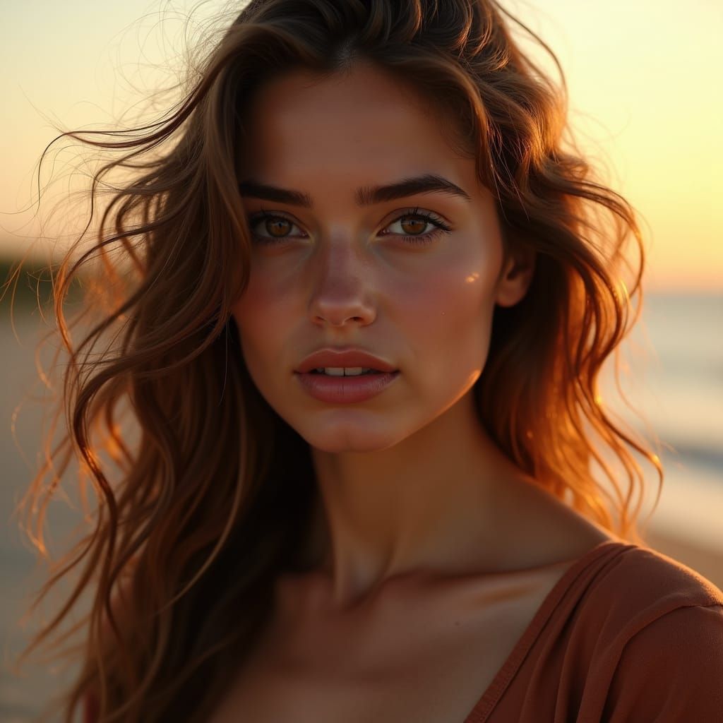 Brunette in Golden Light: A Cinematic Portrait