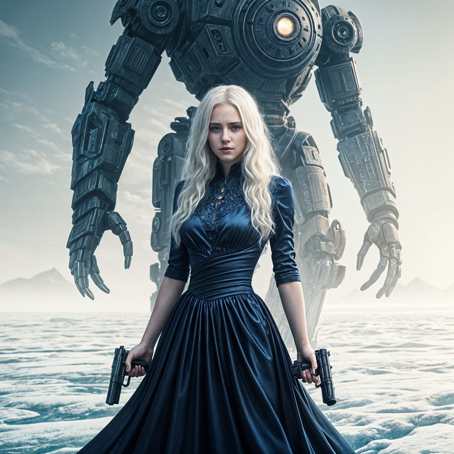 Hyperrealistic Portrait of a Gun-Wielding Woman in a Gritty ...