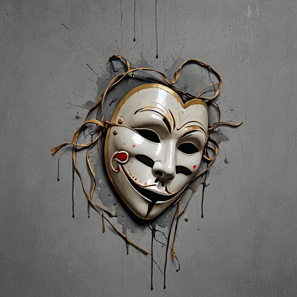 Masked Figure in Deep Color Fantasy Art