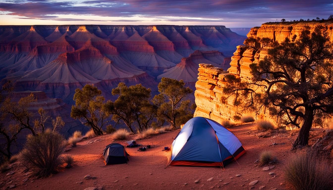 Grand Canyon Sunset Campsite Panorama