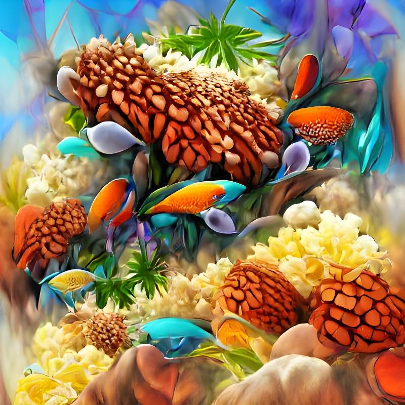 Colorful Tropical Fish in Coral Reef Digital Painting