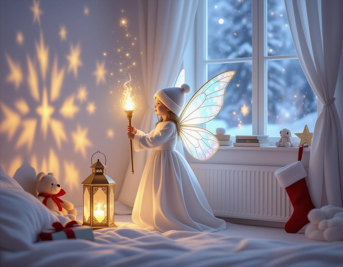 Magical Winter Wonderland Child's Bedroom with Christmas Fai...