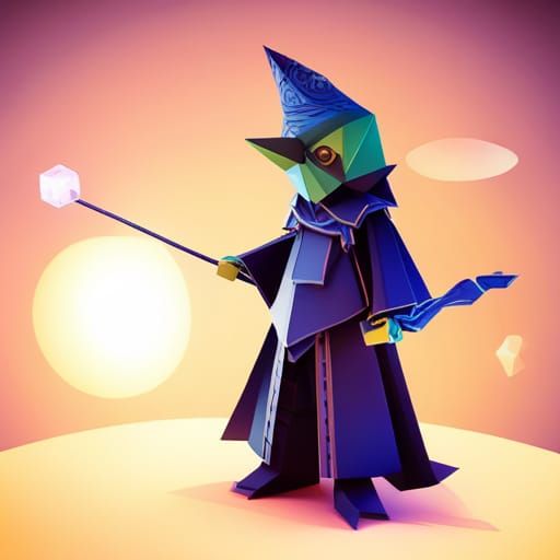 Sri Lankan Goth Witch Raven: Origami Papercraft