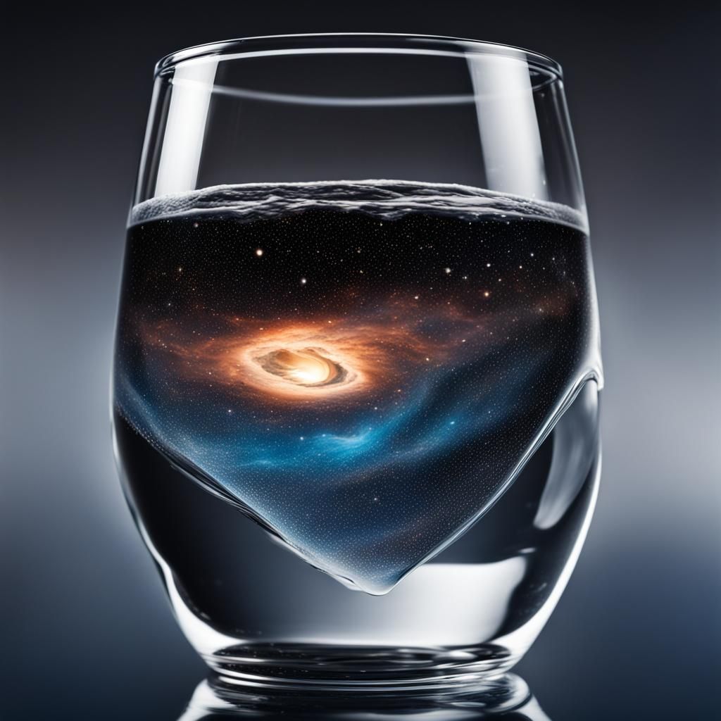 Universe Reflected in Glass of Water