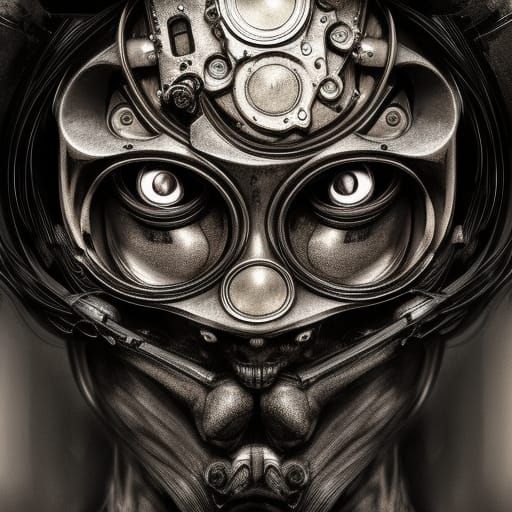 Steampunk Motorhead Portrait with Clockpunk Aura