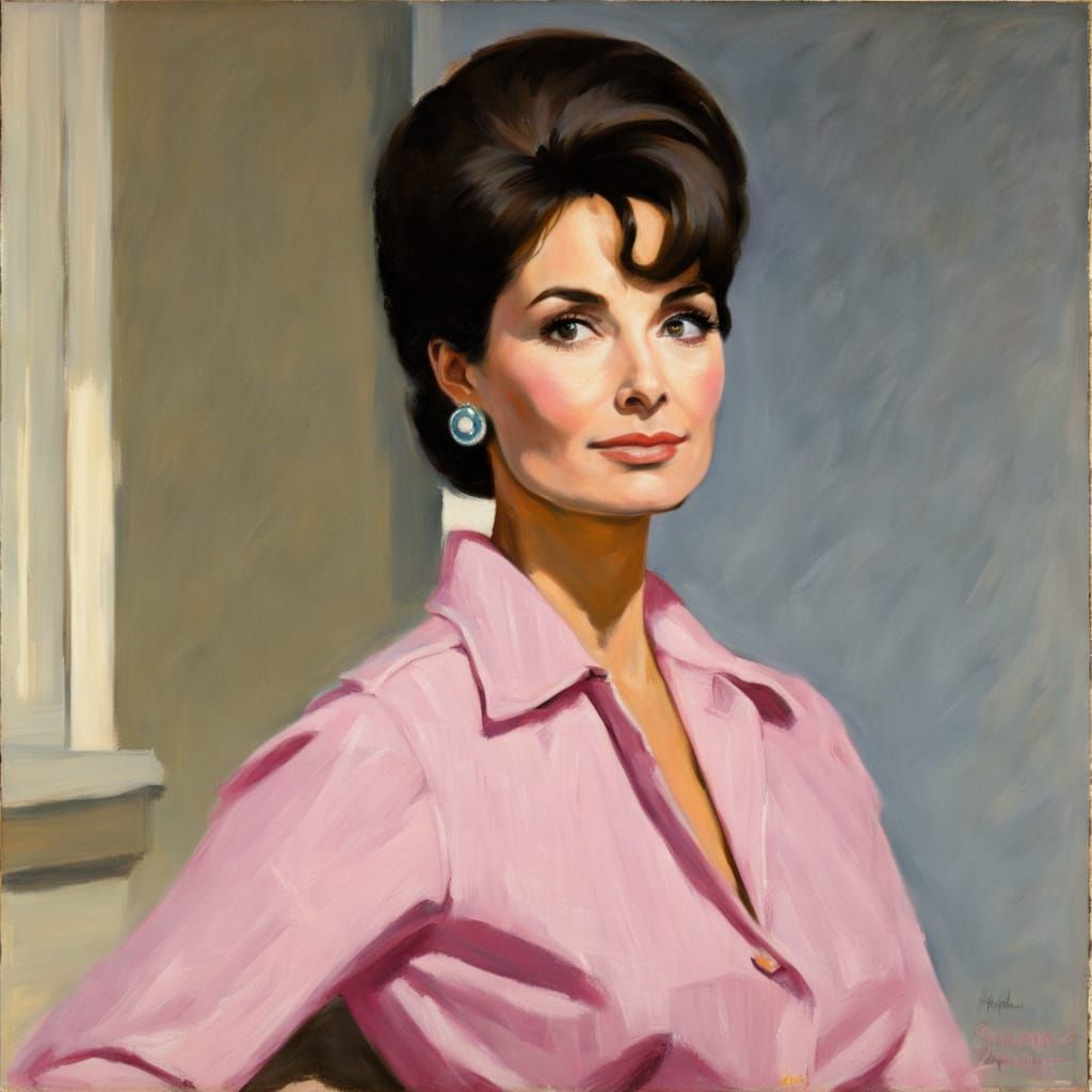 Suzanne Pleshette Portrait in Edward Hopper Style