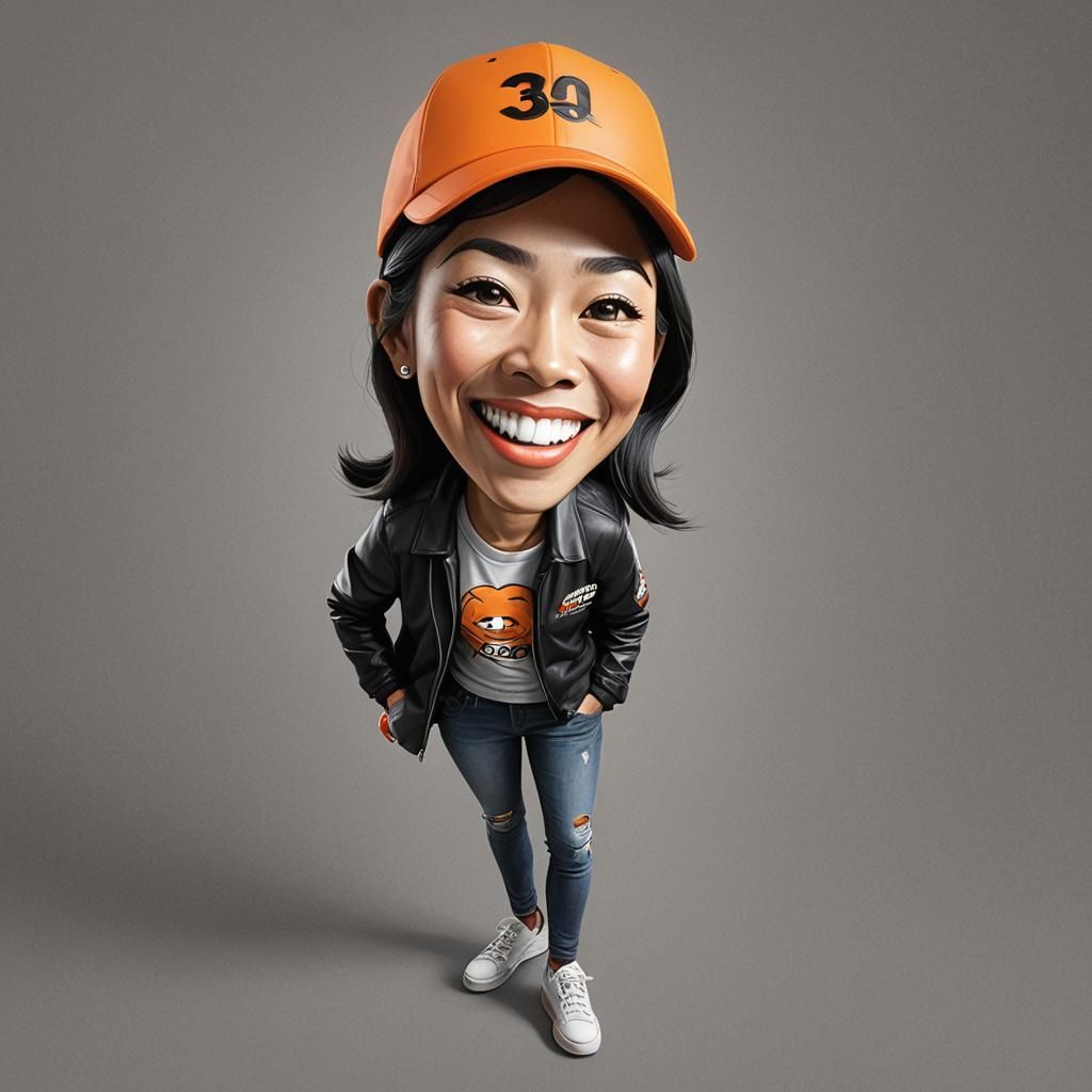 Detailed 3D Caricature of a Smiling Woman