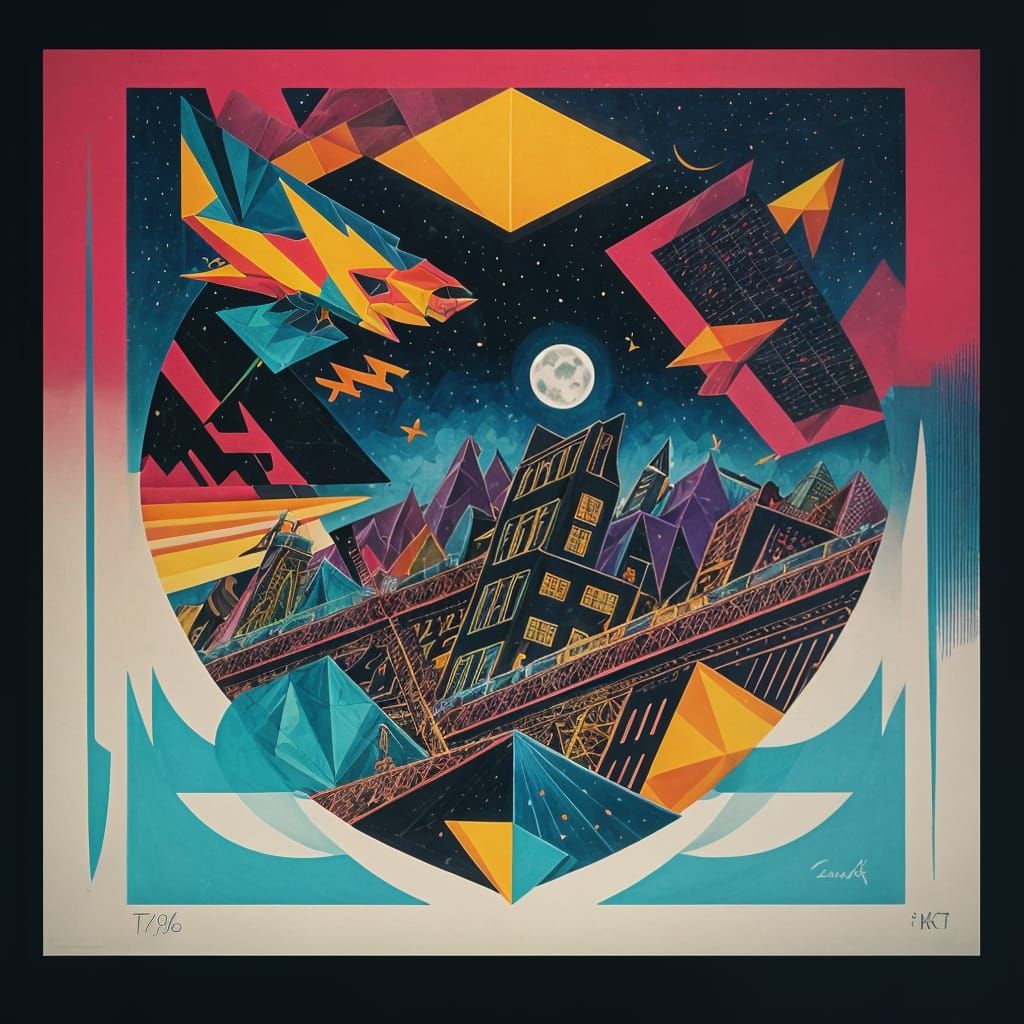 Cubist Painting with Geometric Fauvism in V-Ray