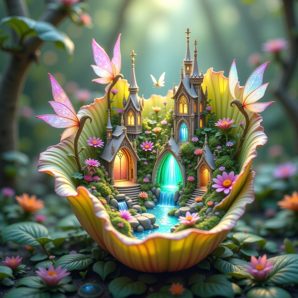 Enchanted Succulent Kingdom in Whimsical Fairyland