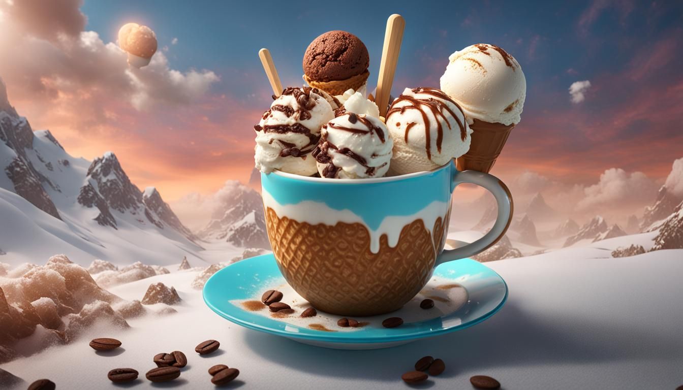 Coffee and Ice Cream Digital Matte Painting
