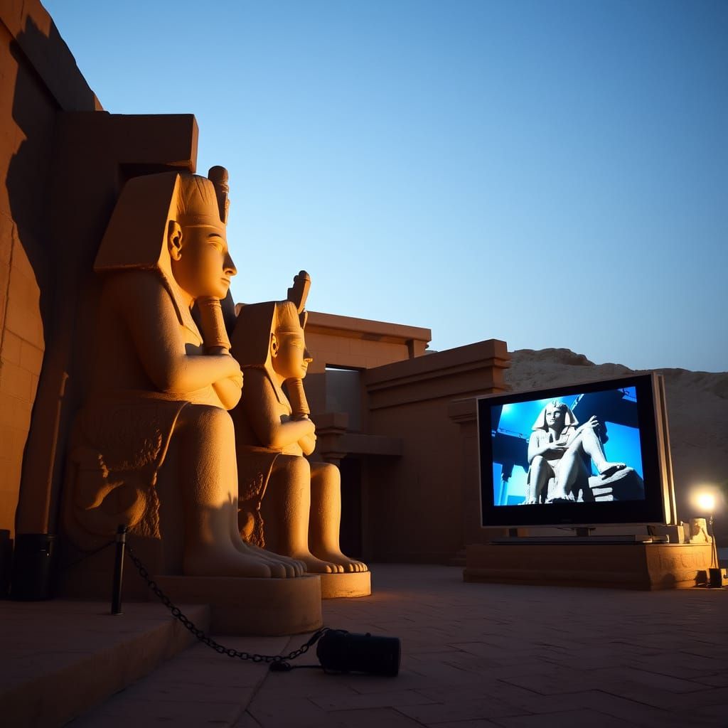 Ancient Egyptian Gods Enjoying Modern Entertainment