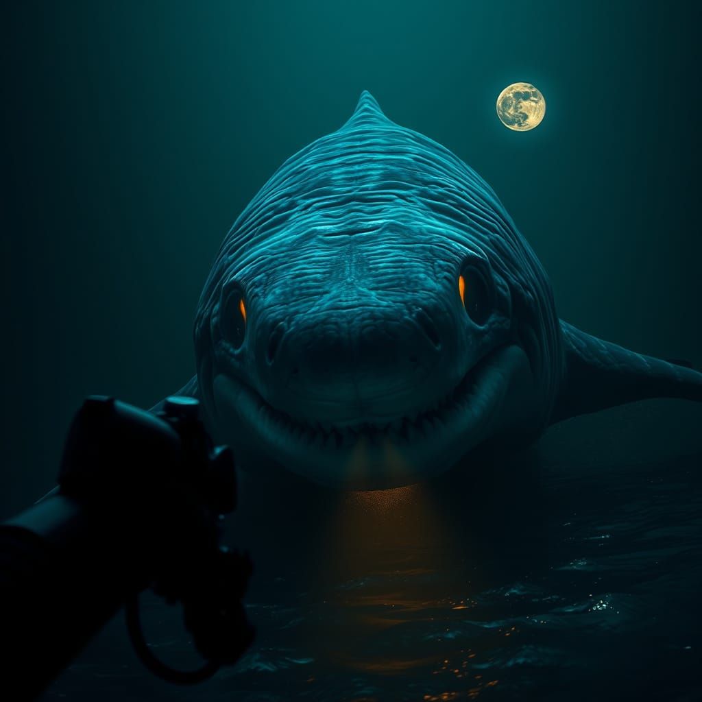 Cosmic Horror Whale Shark Sea Monster in a Dark, Foreboding ...