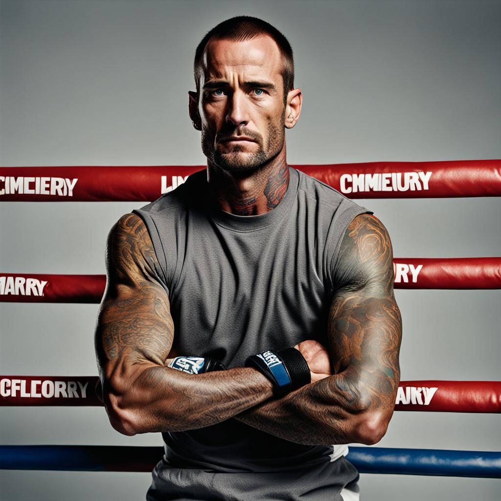 Intense Close-Up Portrait of a Determined Fighter