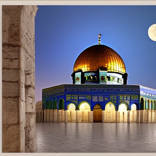 Dome of the Rock: Digital Matte Painting at Night