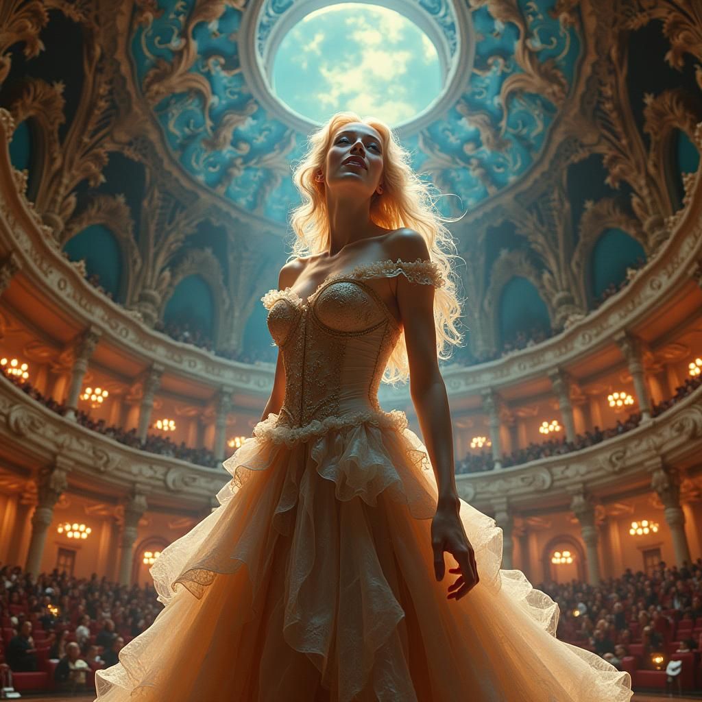 Opera Singer in Baroque Concert Hall