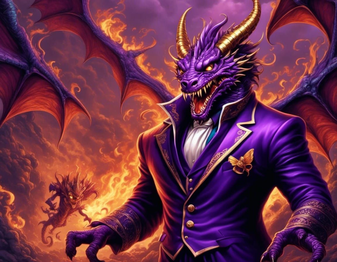 draconic demon in purple