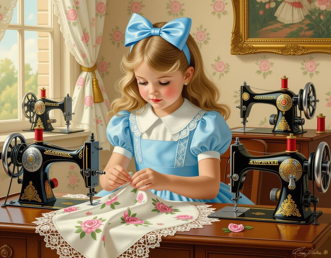 Alice in Wonderland Sewing with Vintage Machines