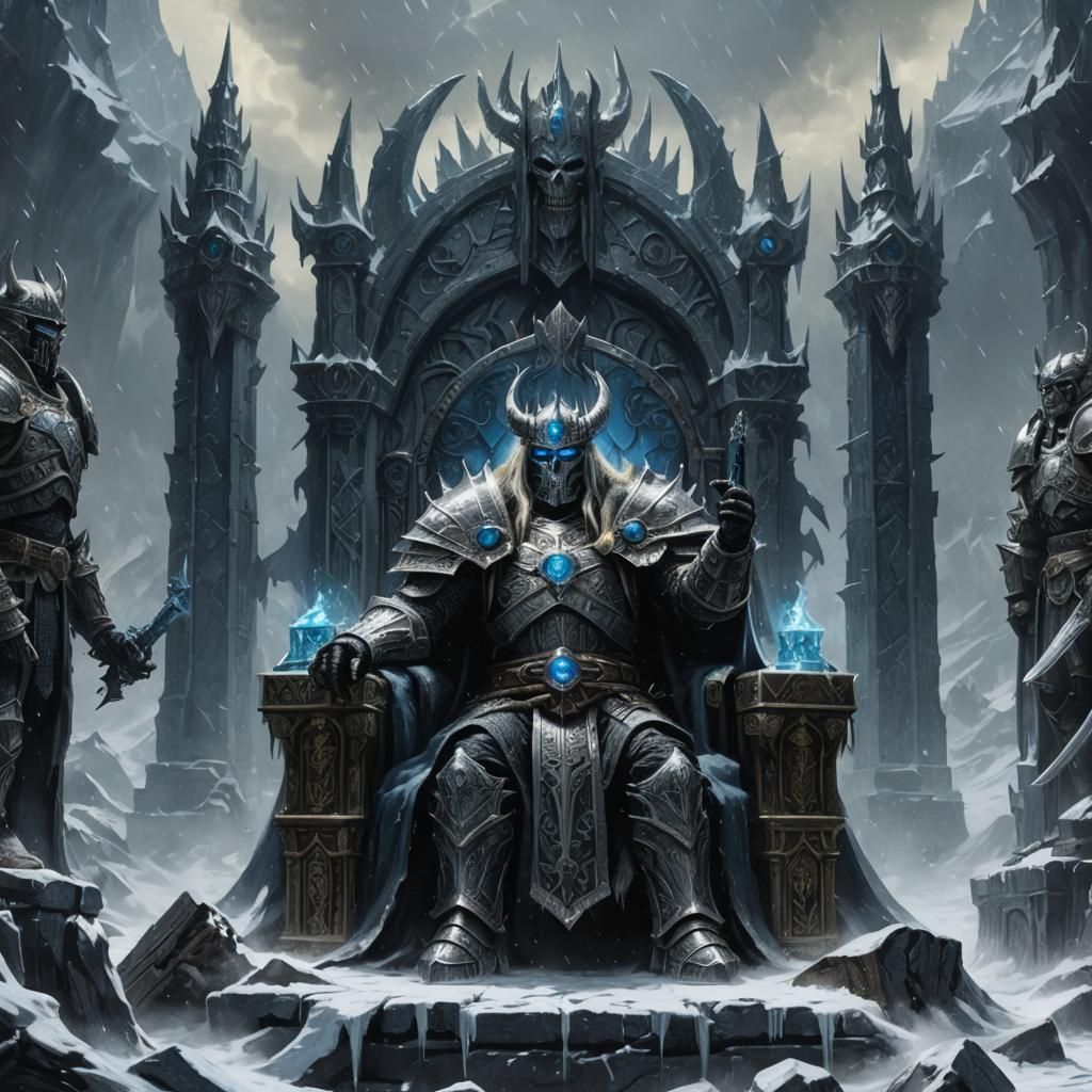 Sinister Lich King on Throne