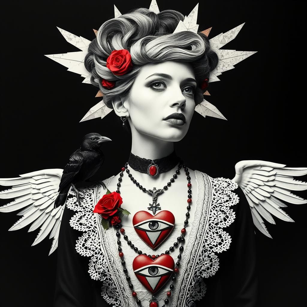 Gothic Madonna of Social Awareness in Photogram Style