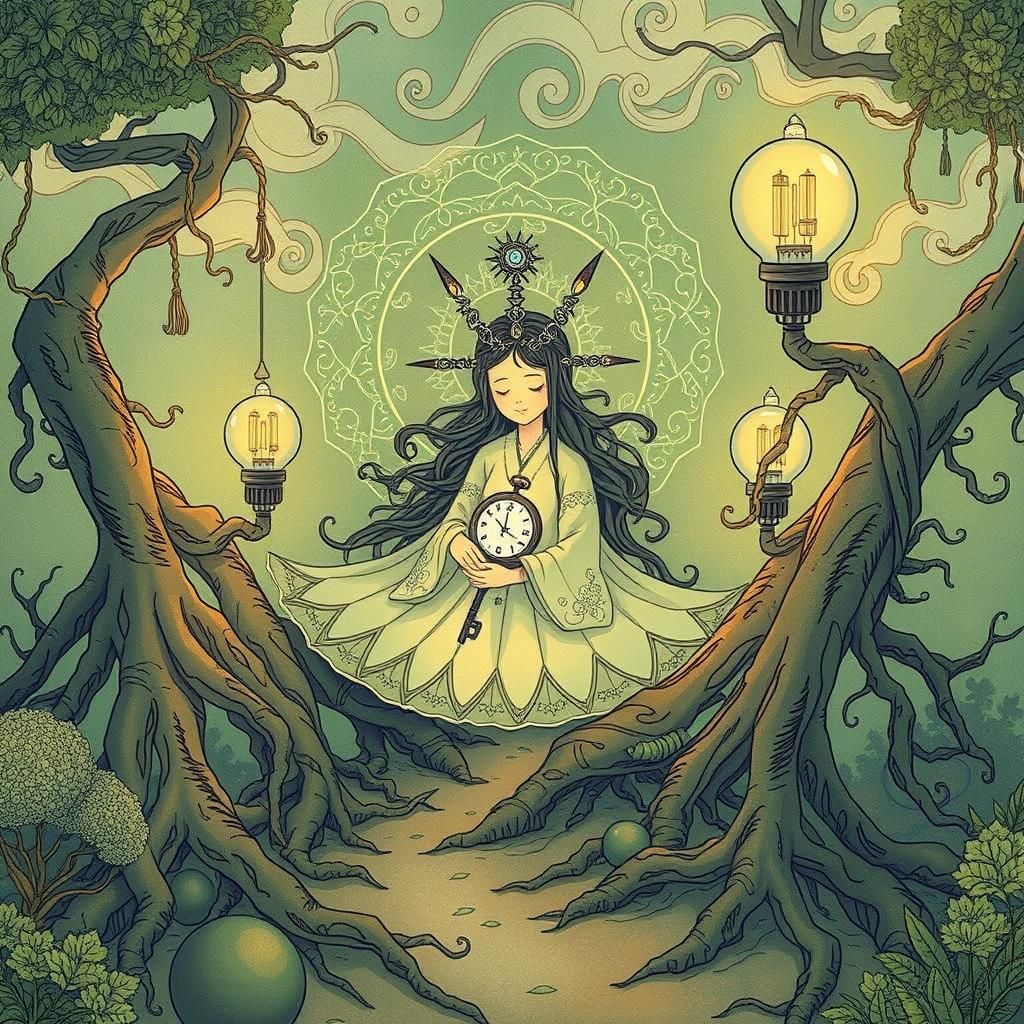 Folk-culture, folk art, anime, hand-drawn using cel animatio...