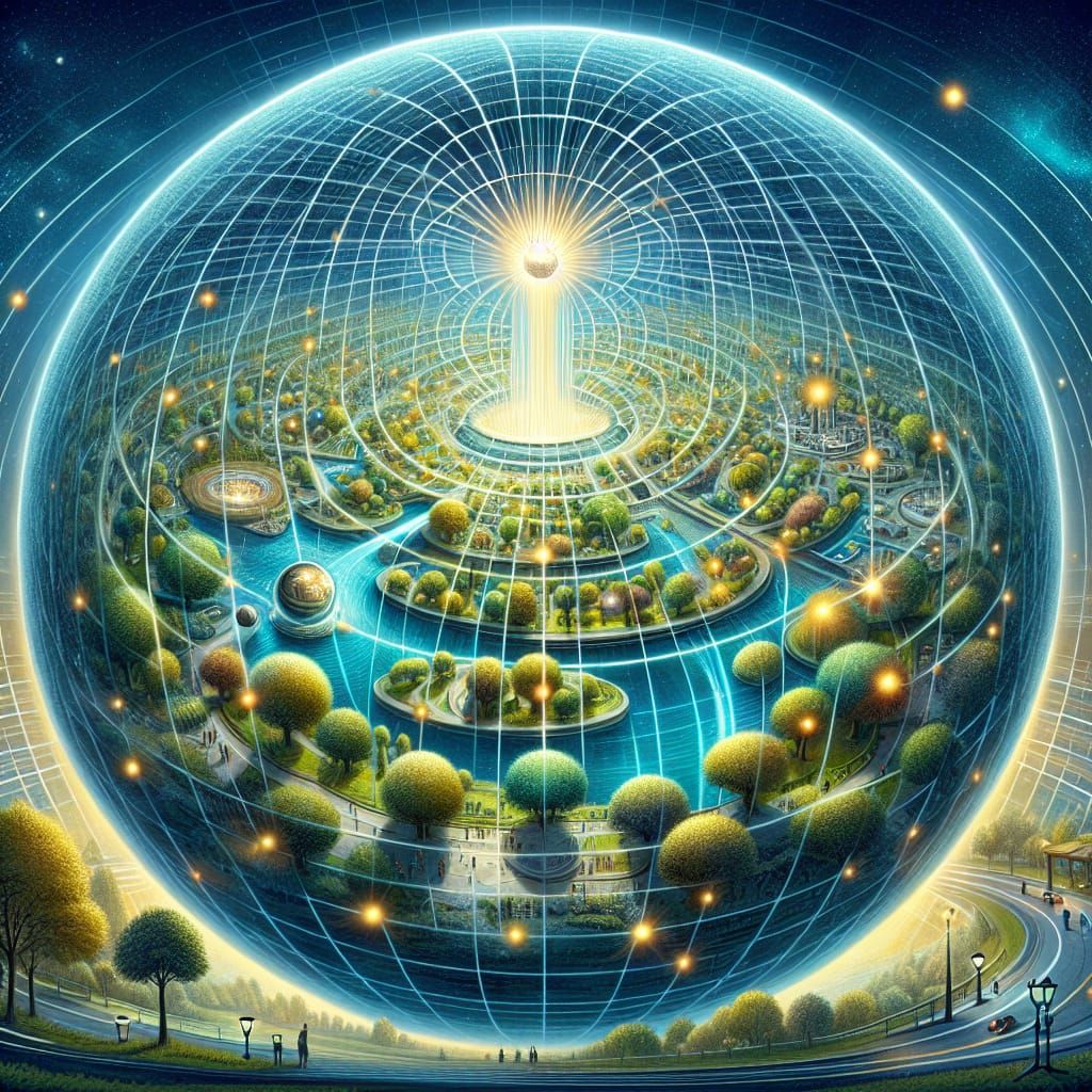 Dyson Sphere with Magnetar Core and City Park