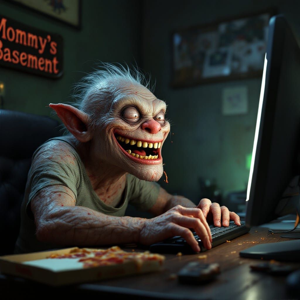 Troll Typing Maniacally in Mommy's Basement